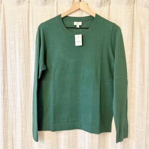 J. Crew Cotton Teddie Sweater M Green NWT